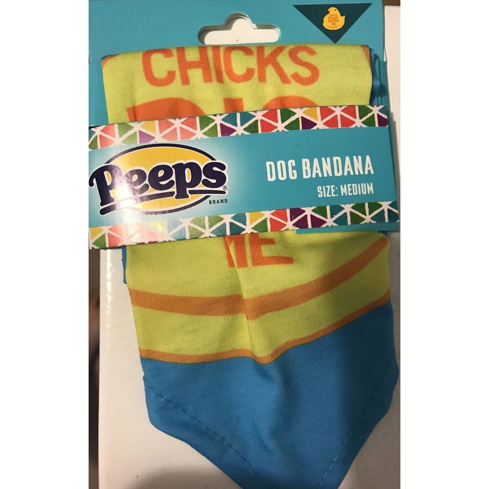 MEDIUM M Peeps Chicks Dig Me Dog Bandana Bandanna Size New Easter